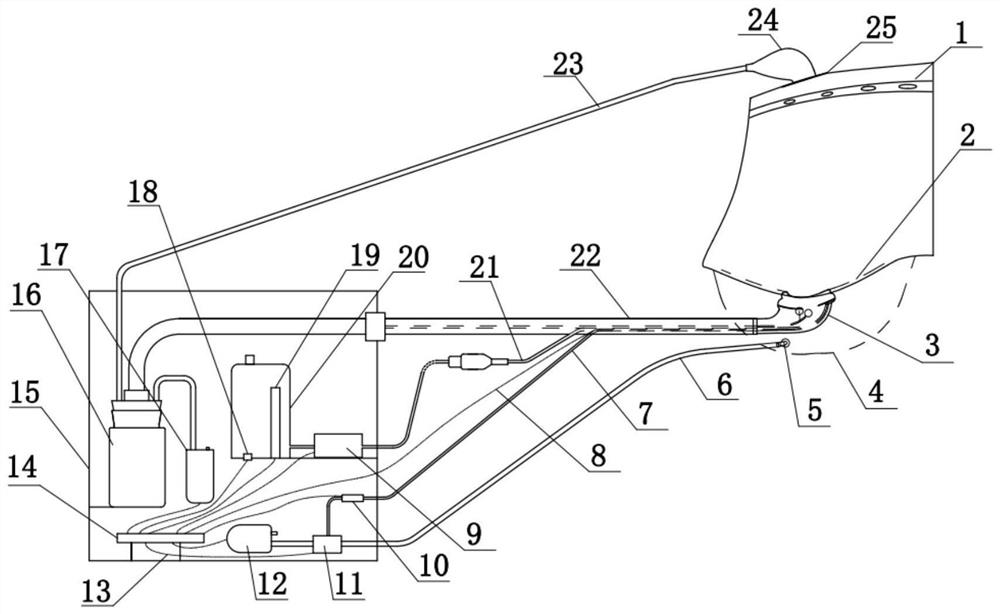 Drainage device for male incontinence