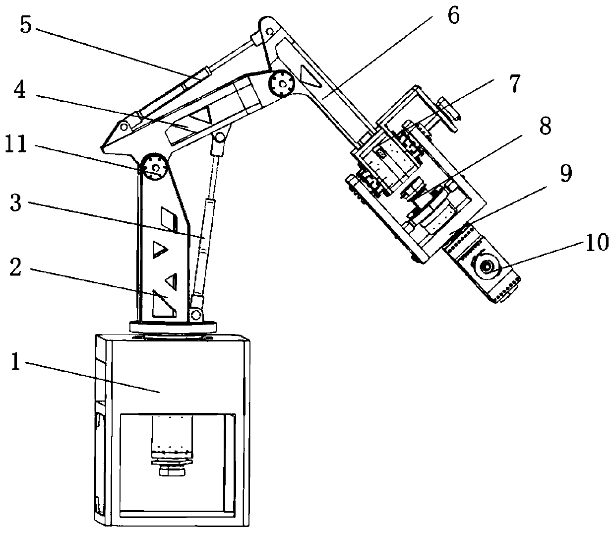 Six-degree-of-freedom hydraulic mechanical arm