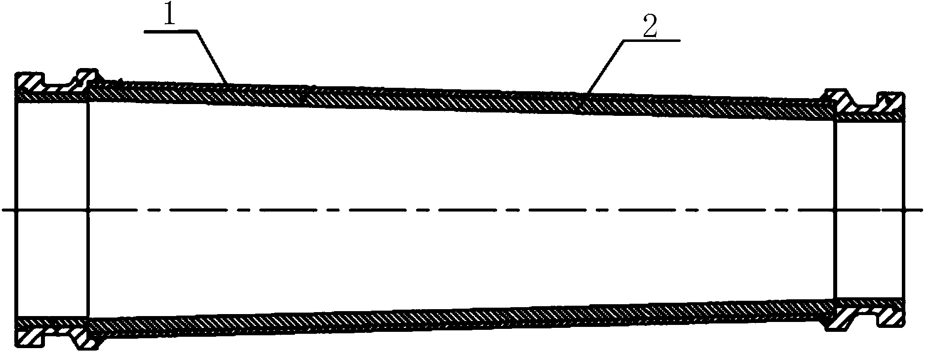 Taper pipe and manufacturing method thereof and concrete pumping device