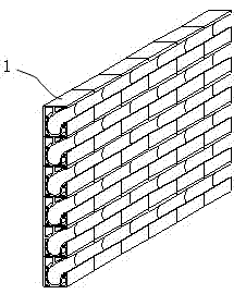 Brick type flowerpot and vertical planting wall surface formed by same