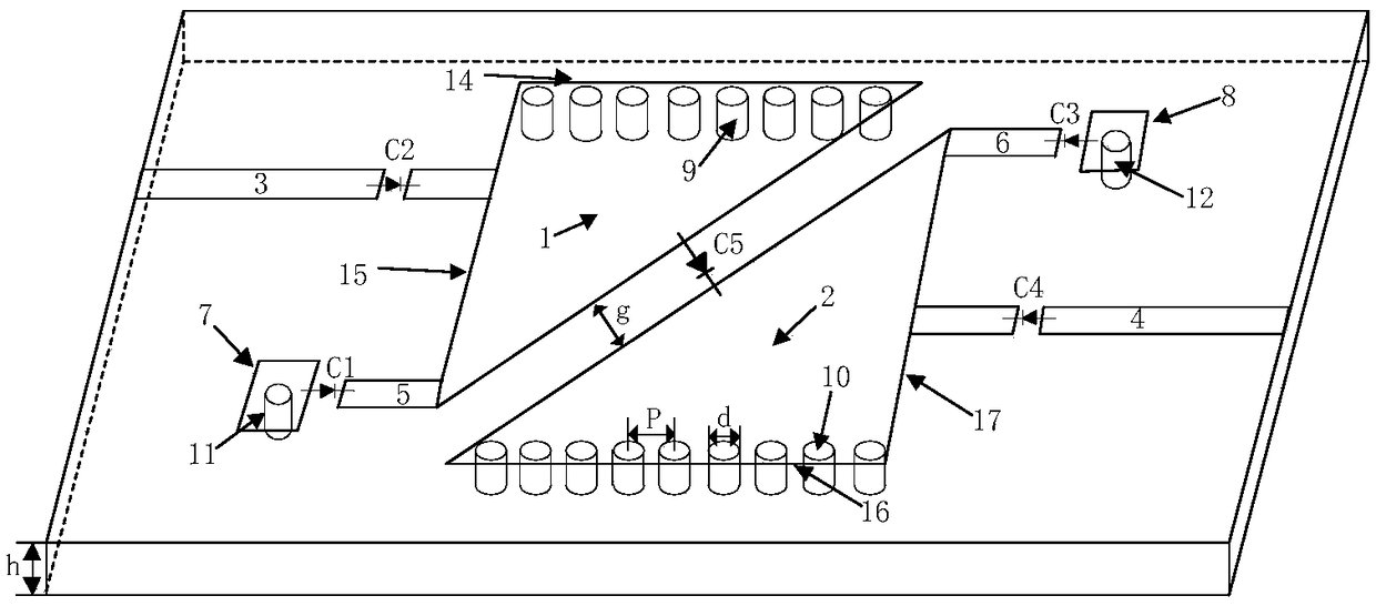 One-eighth mode substrate integrated waveguide filter with adjustable center frequency and bandwidth