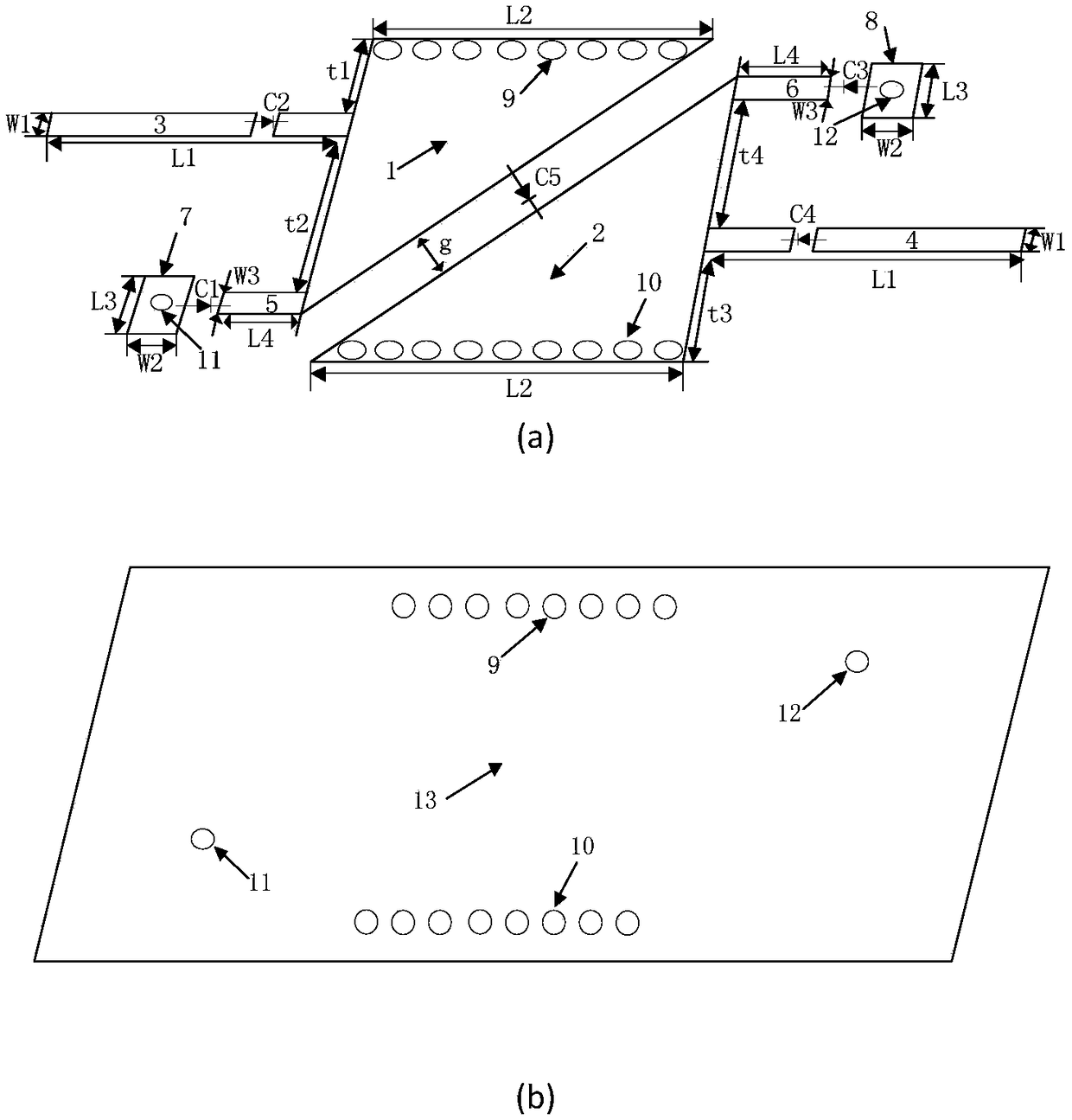 One-eighth mode substrate integrated waveguide filter with adjustable center frequency and bandwidth