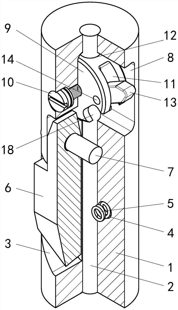 Guide claw release mechanism internally provided with transmission shaft