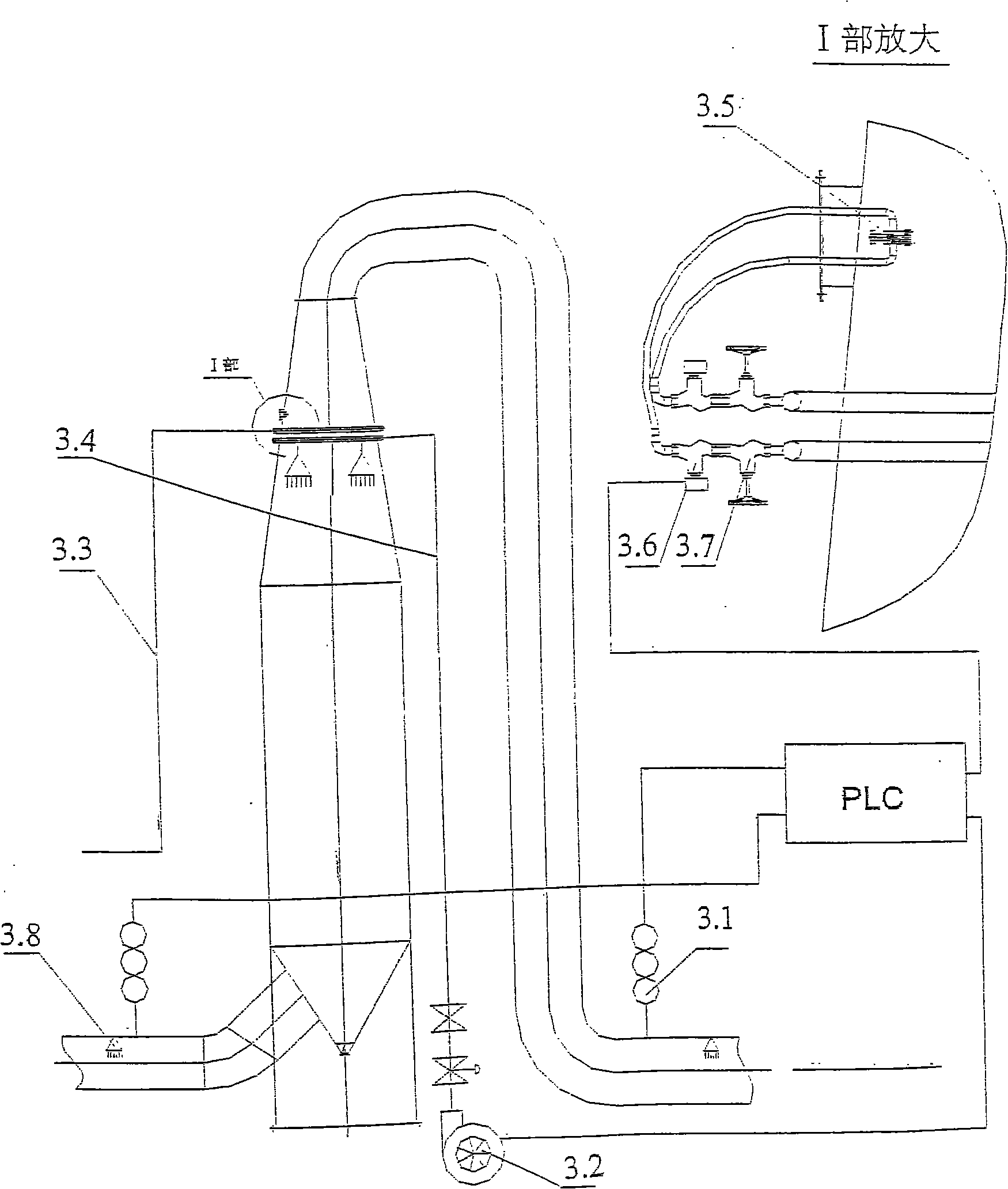 Carbon calcination fume dry cleaning method and device thereof