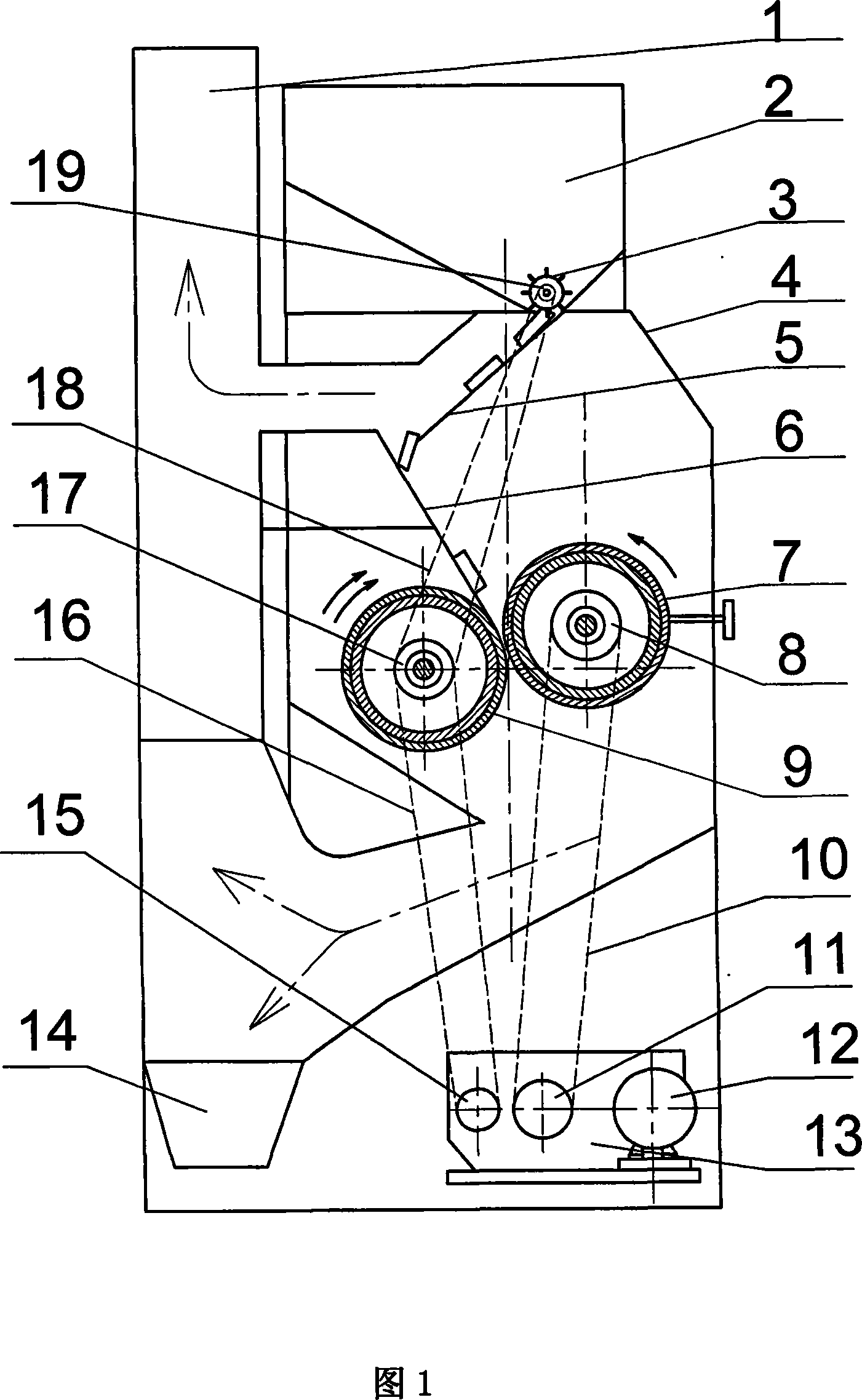 Device for separating stalks, stems and leaves