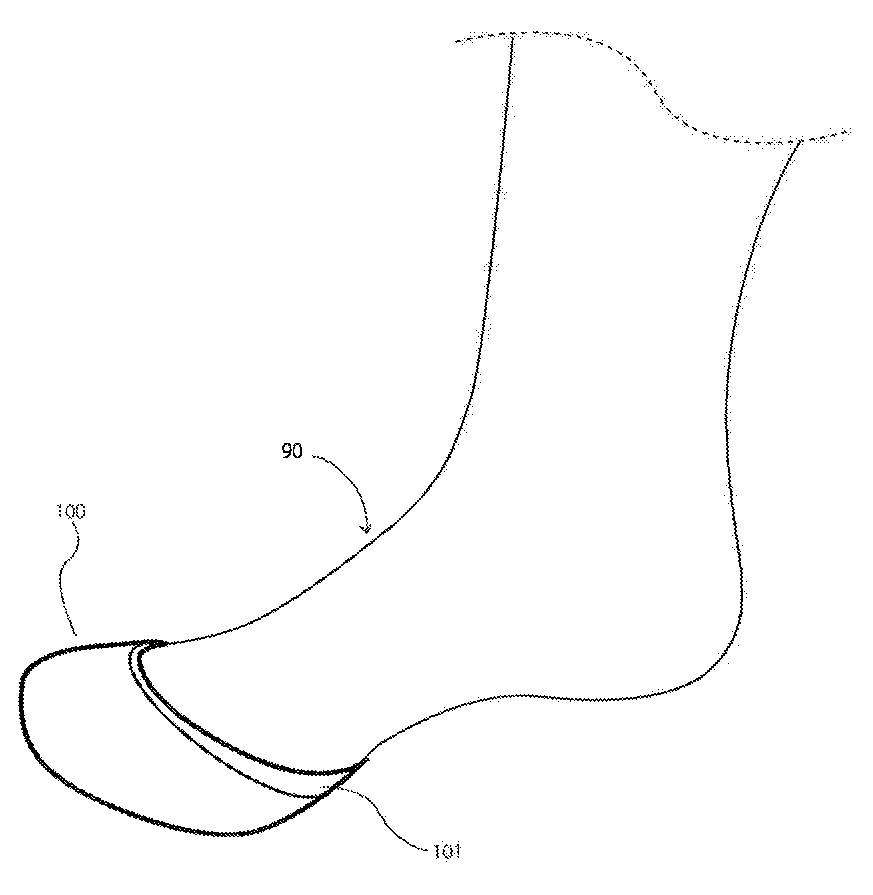 Cushioned sock for high heel footwear