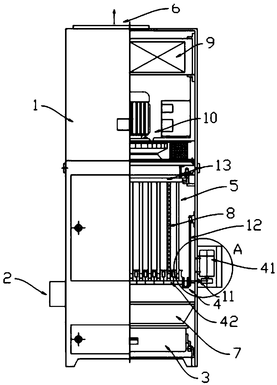 Dust removal system with ash removing device