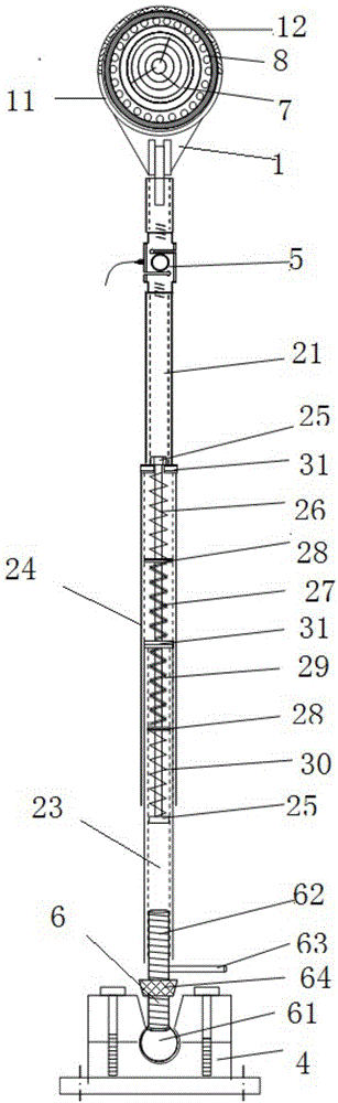 Bidirectional double-rigidity elastic support for garden trees