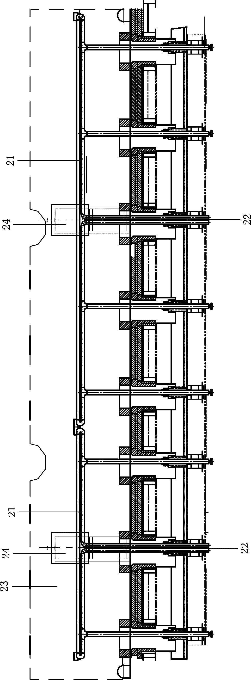 Fast disassembling and replacing construction method for water beams of step-type heating furnace