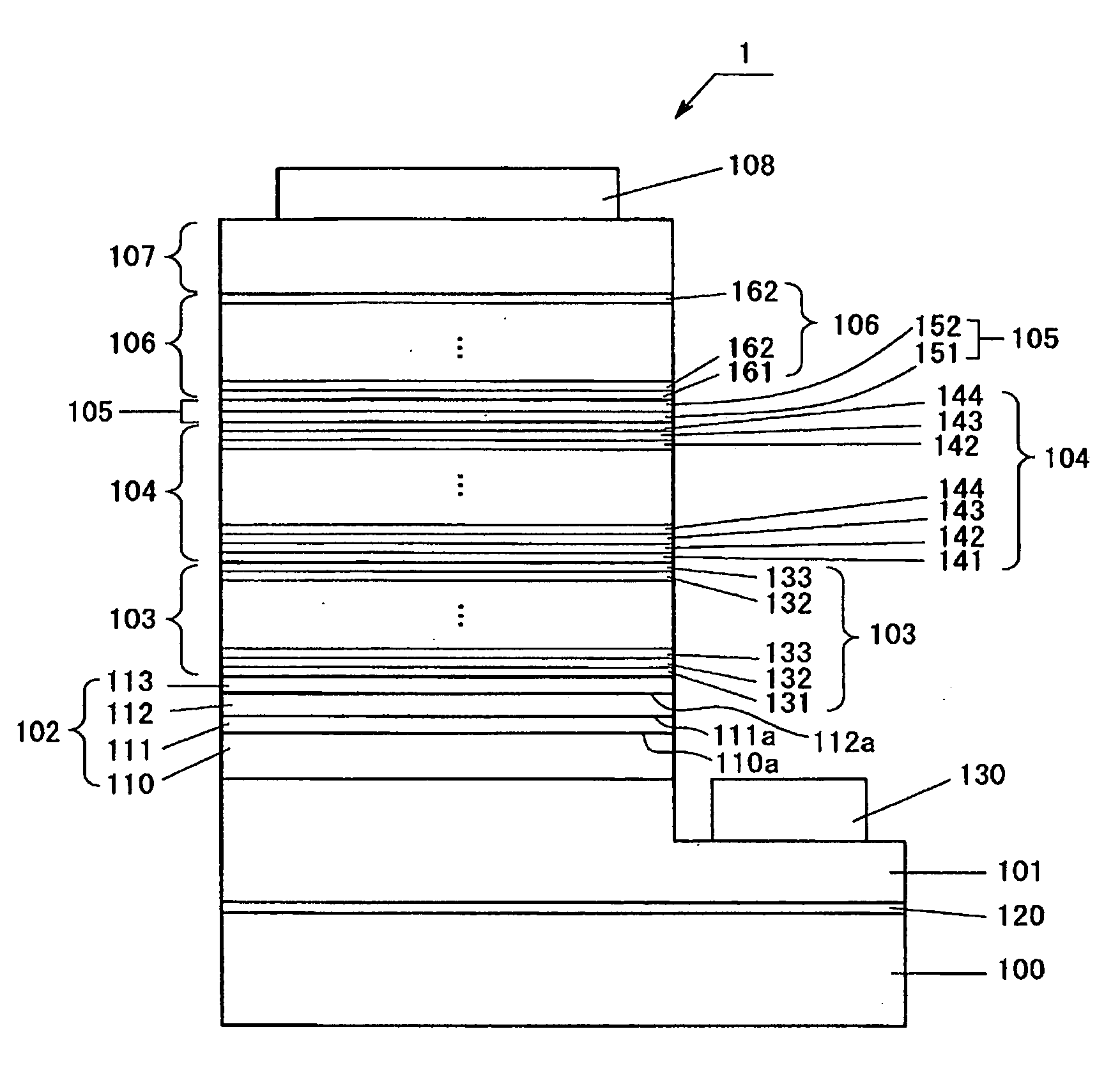 Group III Nitride Semiconductor Light-Emitting Device Including a Superlatice Layer