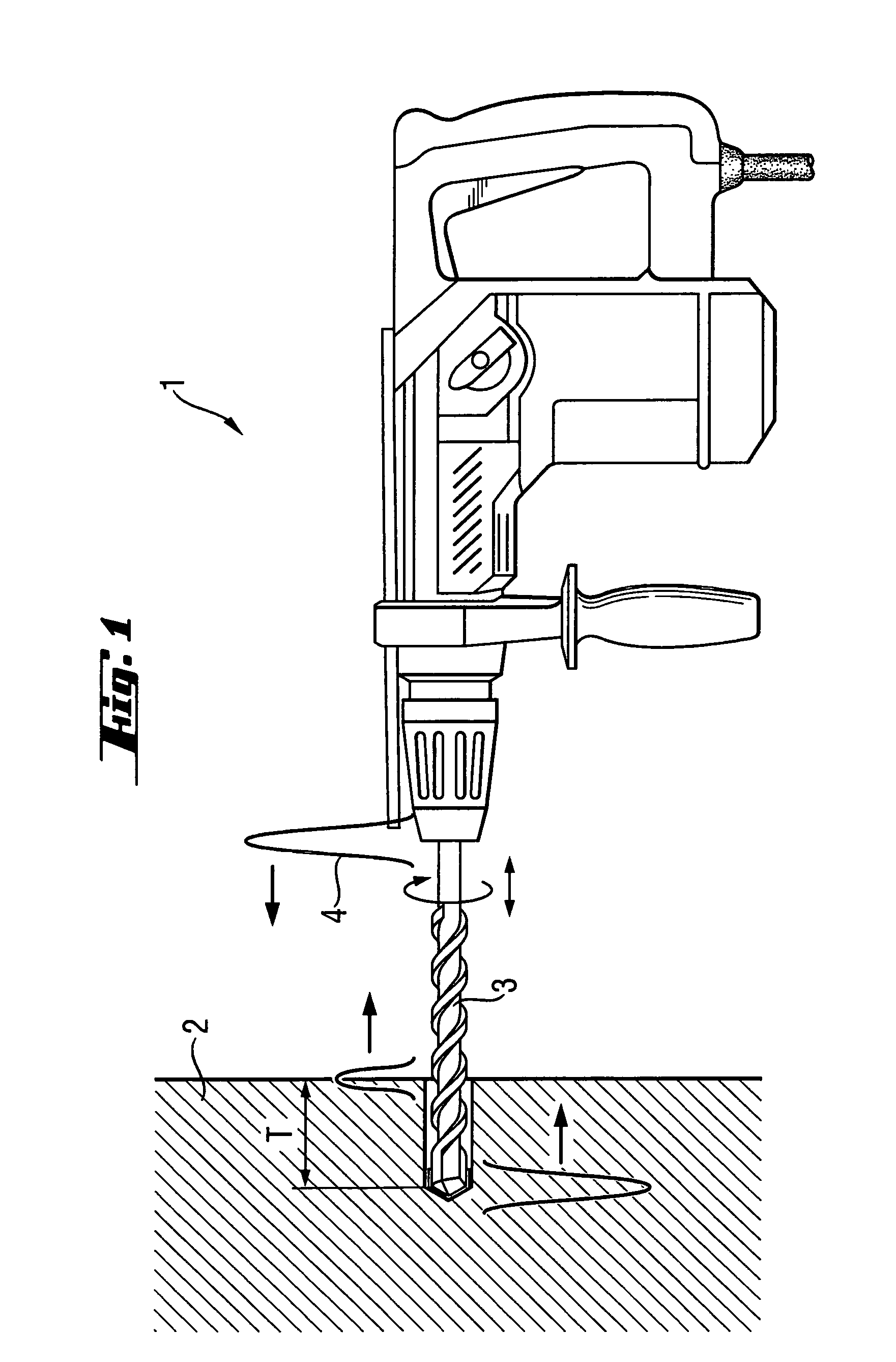 Power tool with measurement of a penetration depth of a working tool
