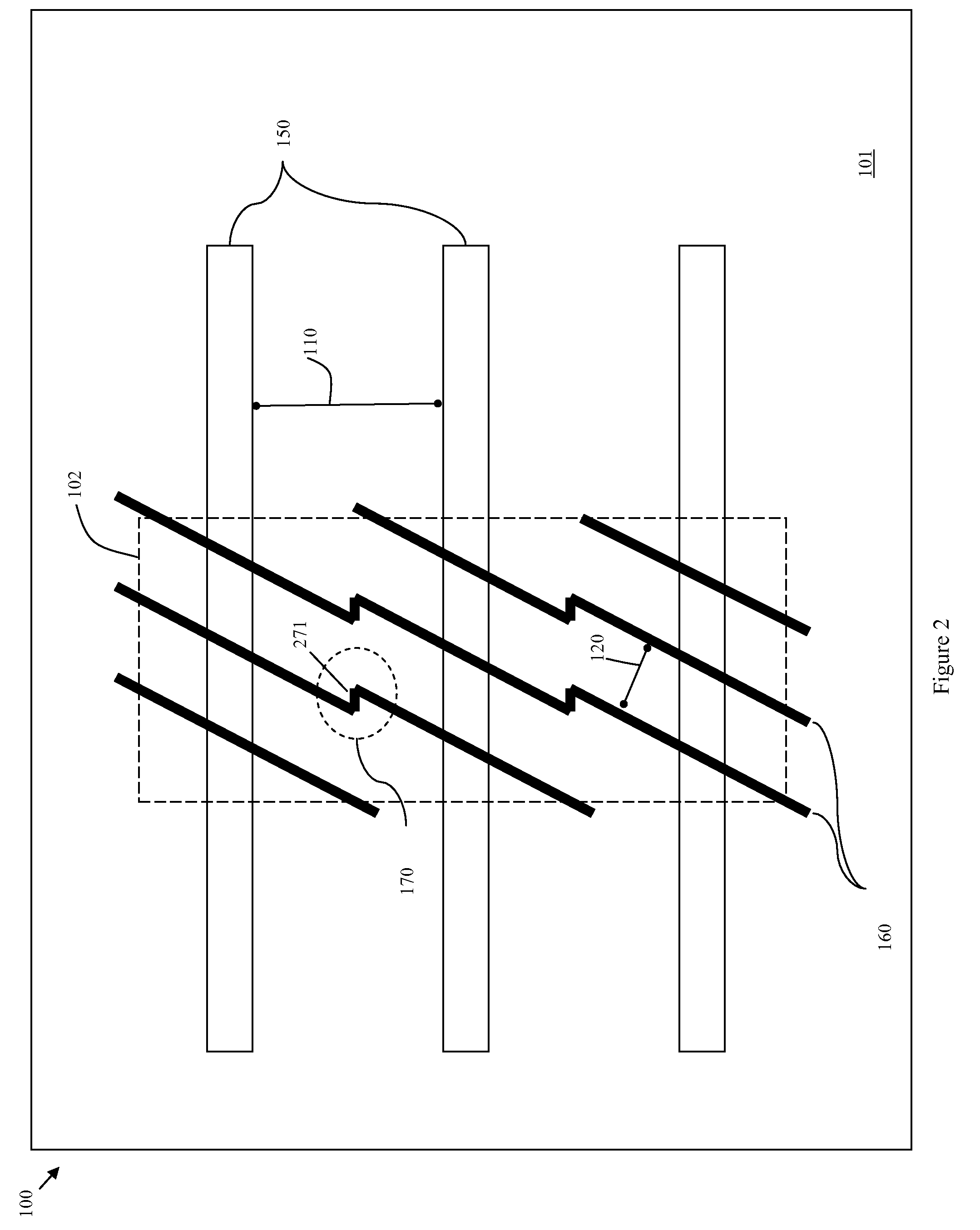 Dense chevron non-planar field effect transistors and method