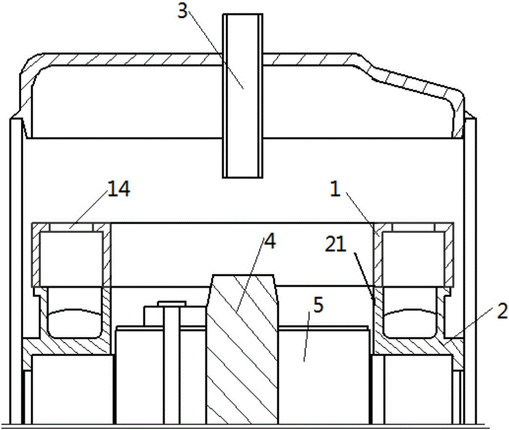 Inner oil blocking structure of compressor and compressor with oil blocking structure