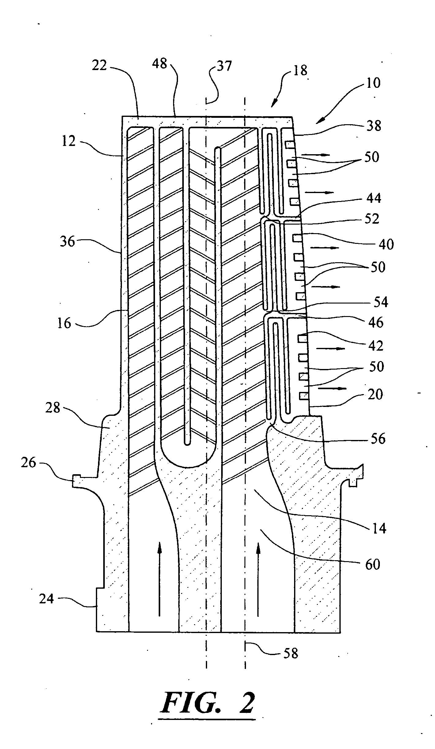 Turbine blade cooling system having multiple serpentine trailing edge cooling channels