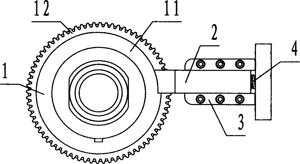 Ratchet wheel type thread initial point resetting device