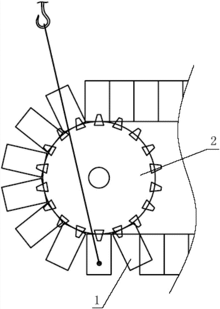 The method of removing the teeth of the sintering machine trolley stuck in the tail star wheel