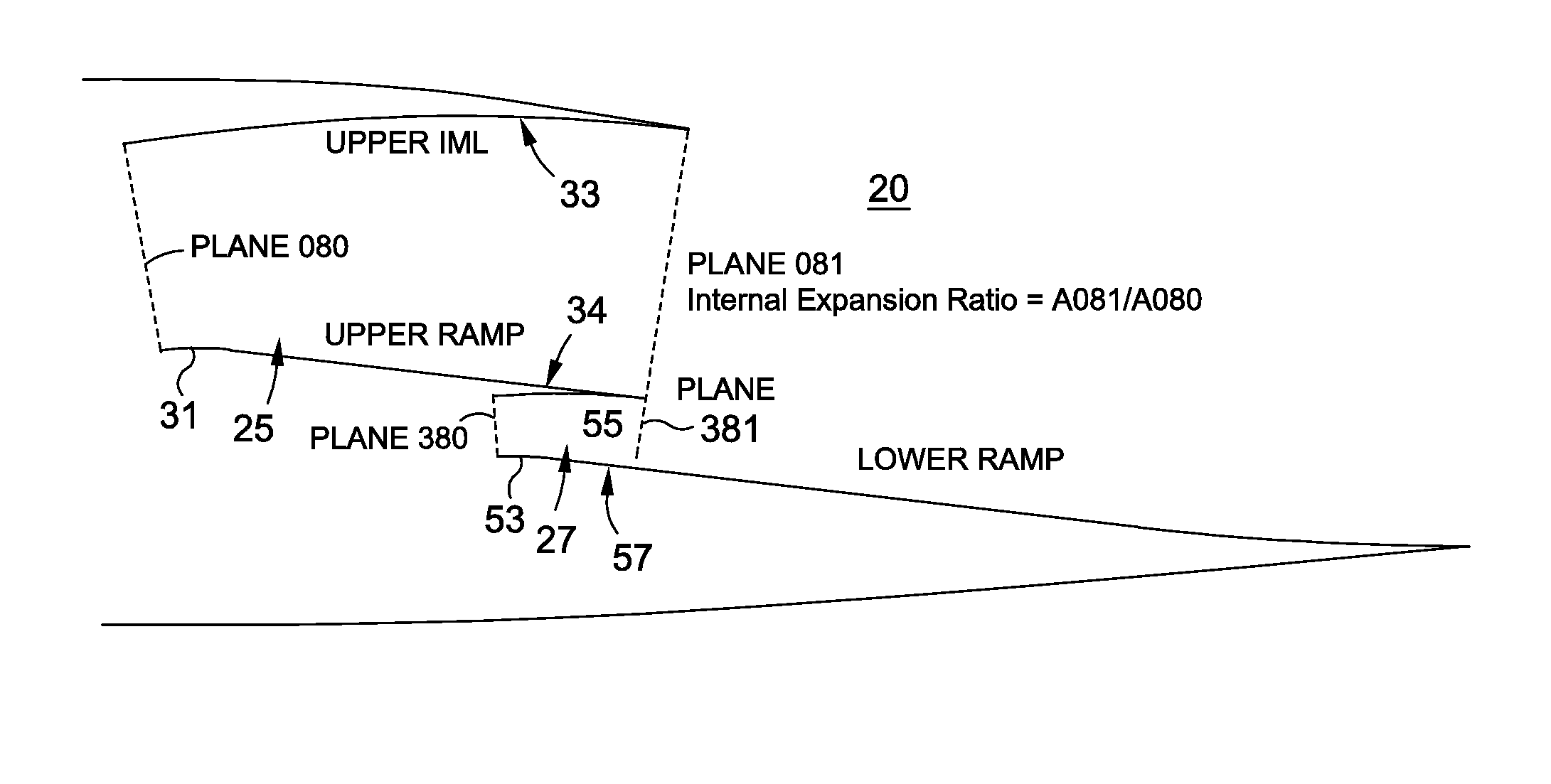 Internal/external single expansion ramp nozzle with integrated third stream