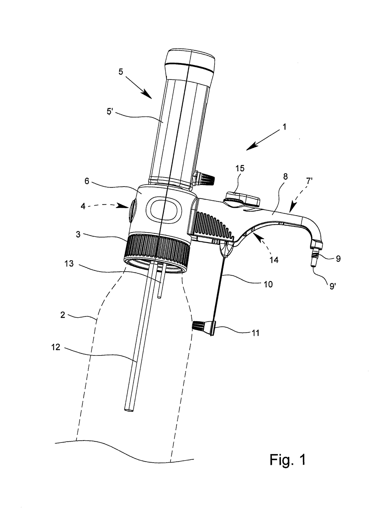 Exhaust line assembly for a bottle attachment apparatus