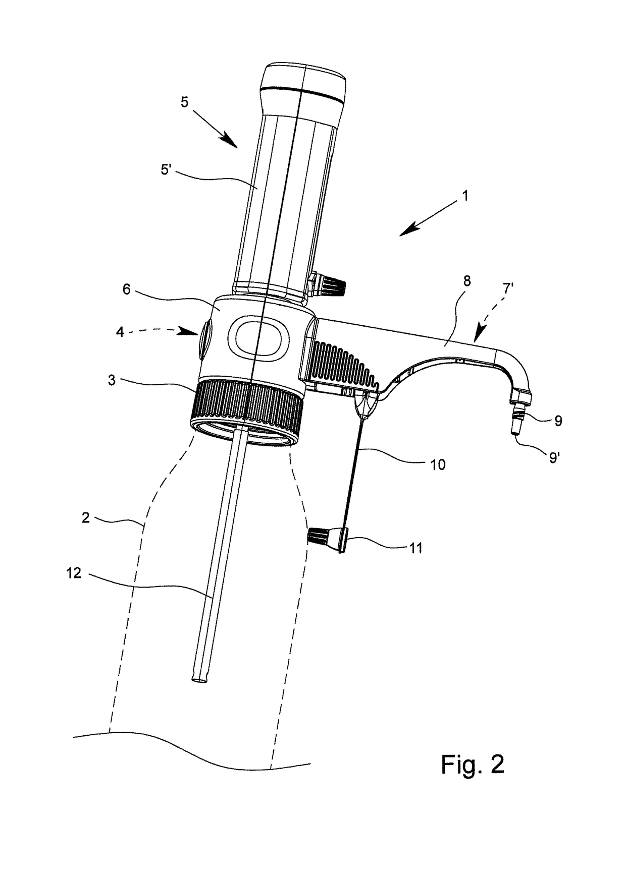 Exhaust line assembly for a bottle attachment apparatus