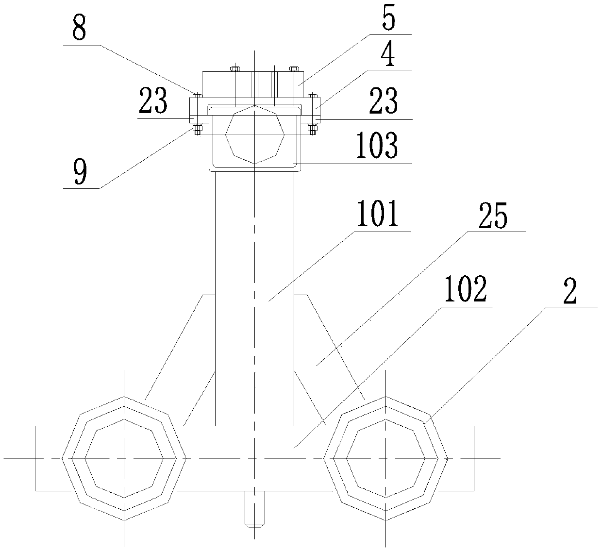 Frame assembly line trolley with adjustable width dimension