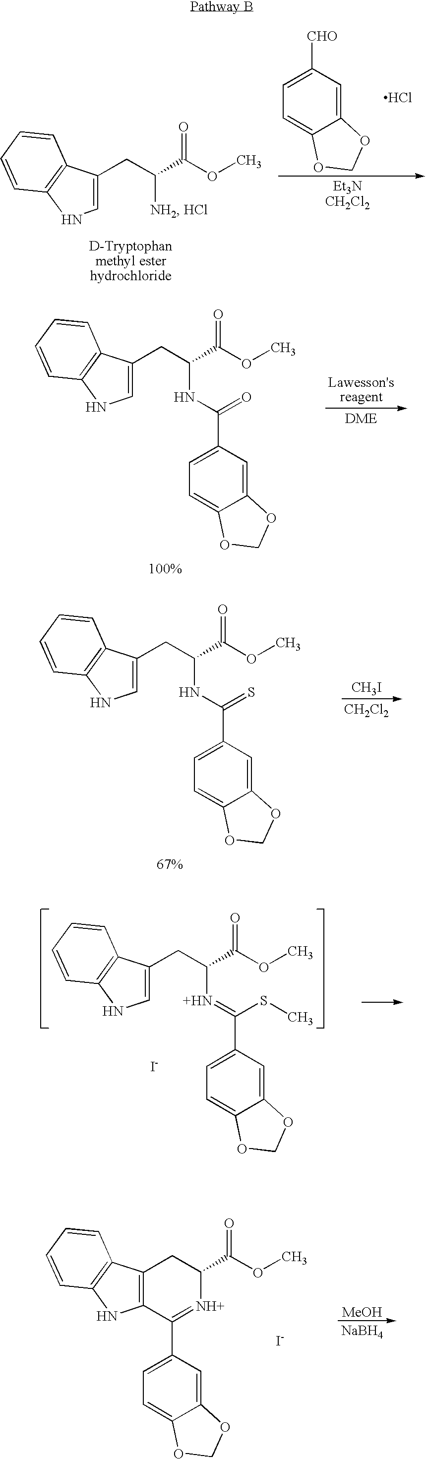 Modified pictet-spengler reaction and products prepared therefrom