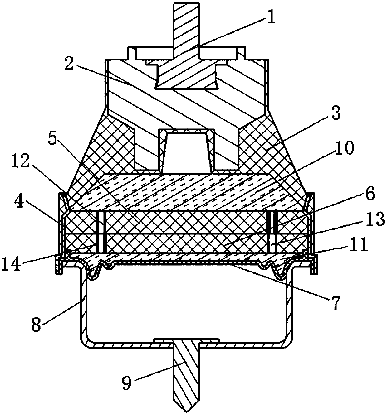 An active control hydraulic mount structure