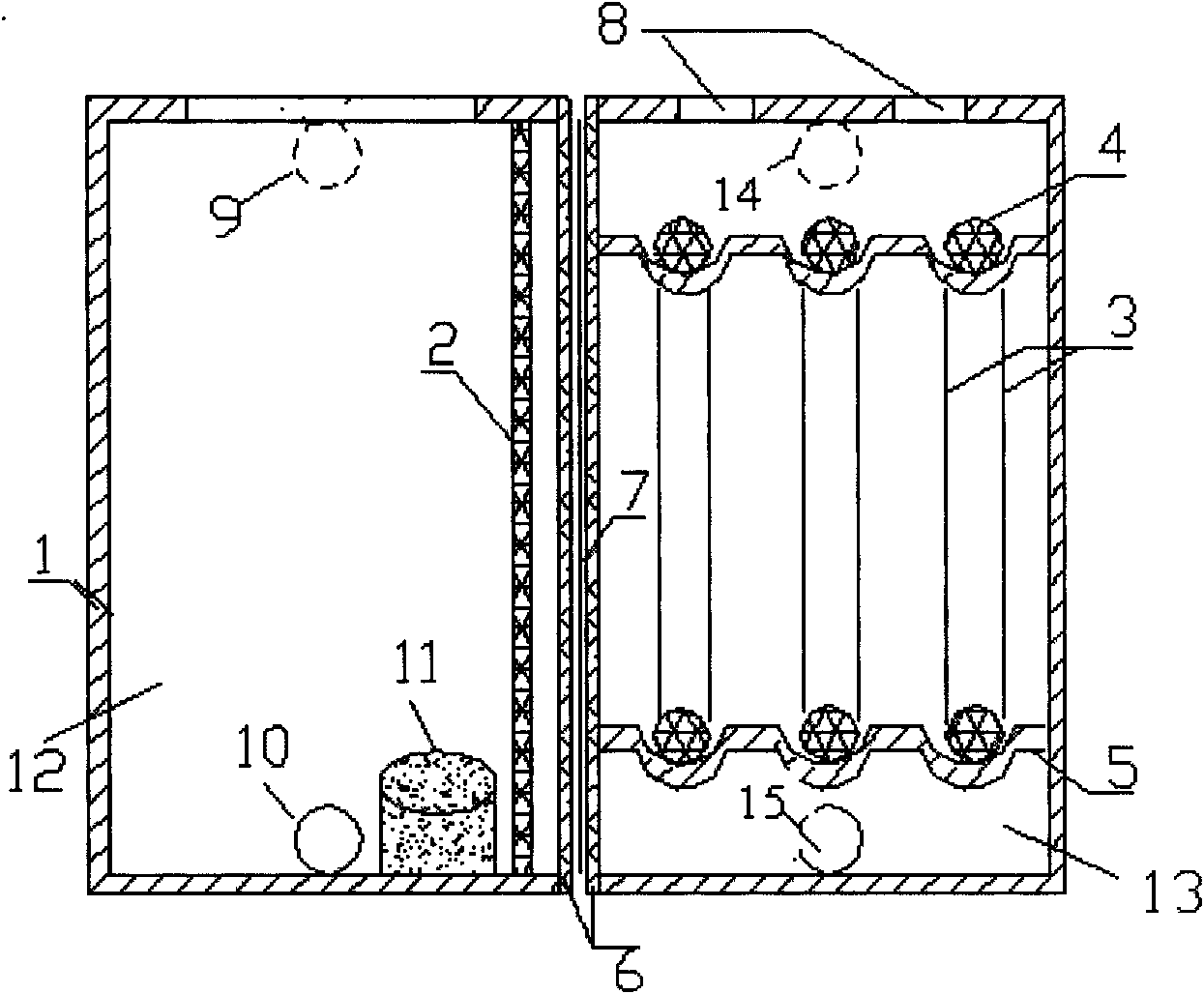 Brewery wastewater treatment device and treatment method