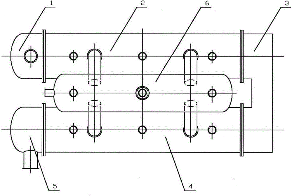 Double symmetrical shell and tube sulfuric acid cooler