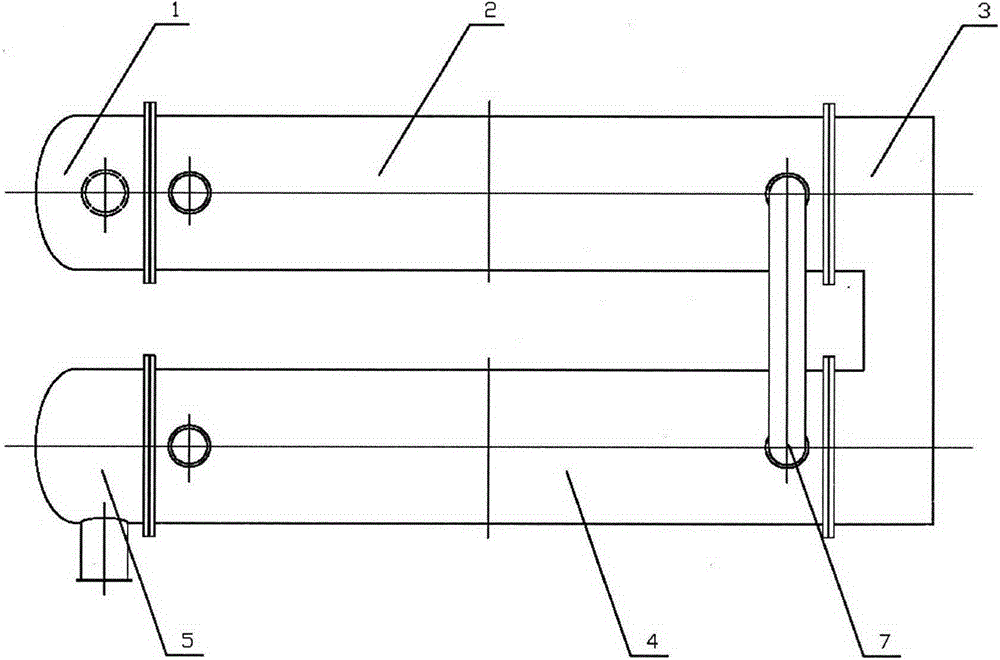 Double symmetrical shell and tube sulfuric acid cooler