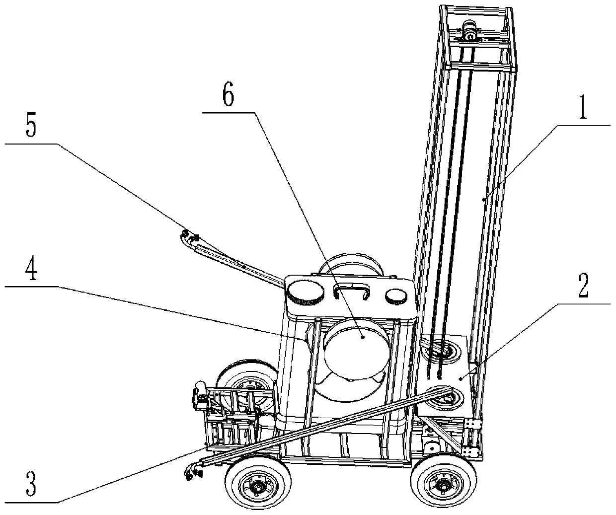 Self-propelled pesticide spraying device