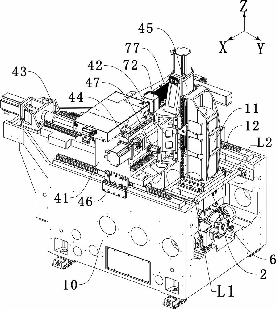 A five-axis laser processing machine tool