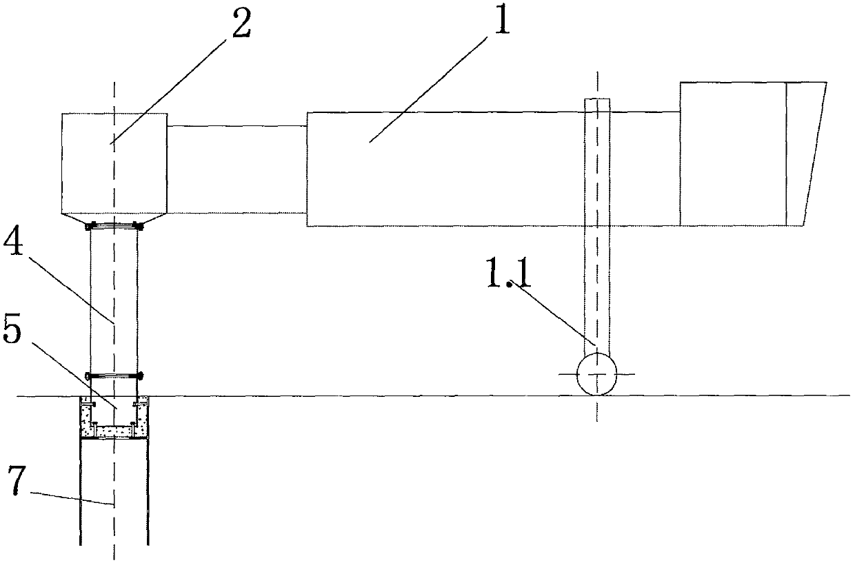 Adjustable single-pile foundation for boarding bridge rear pillar and construction method thereof