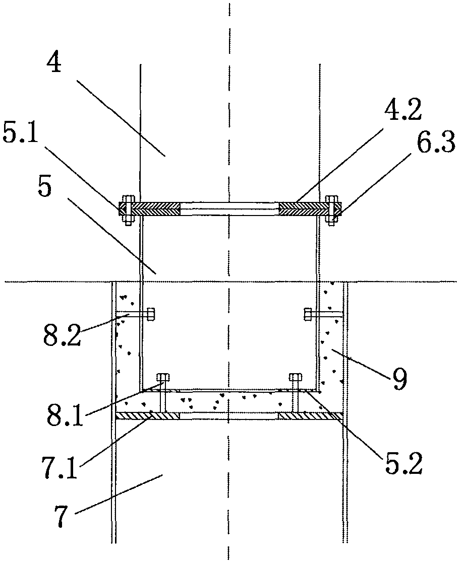 Adjustable single-pile foundation for boarding bridge rear pillar and construction method thereof