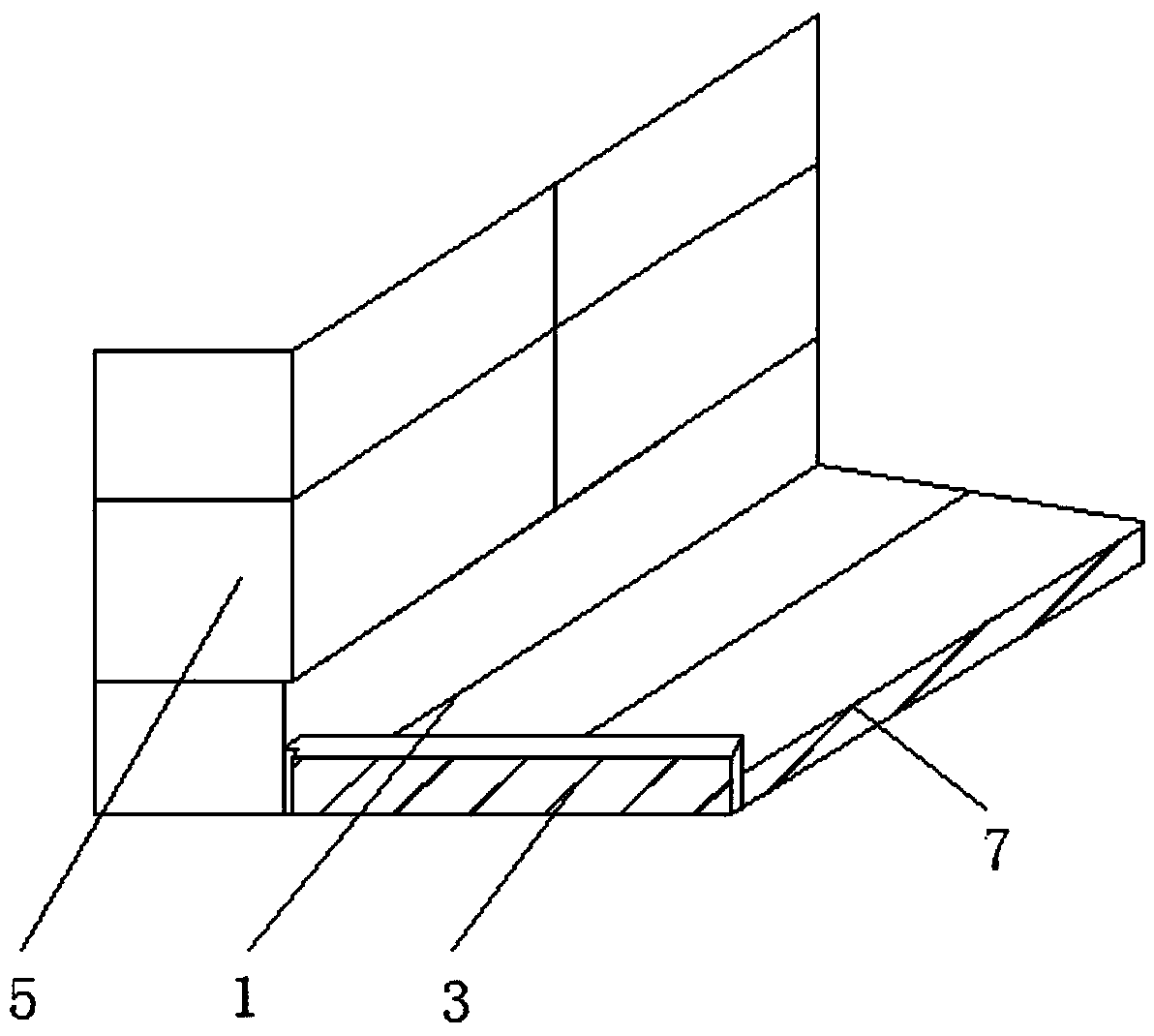 Construction technology of shower water baffle bar at pipe duct well position