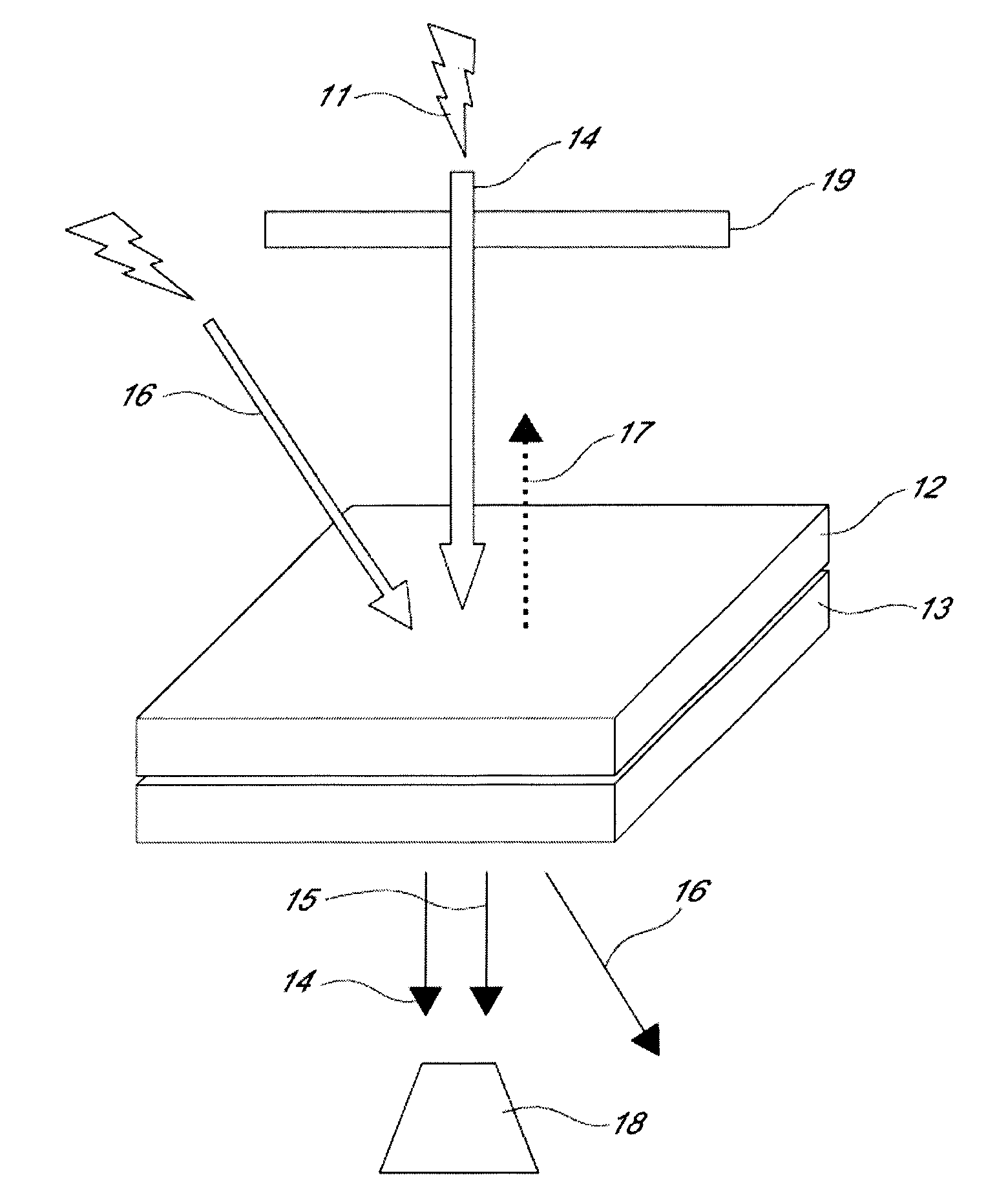 Optical devices responsive to near infrared laser and methods of modulating light