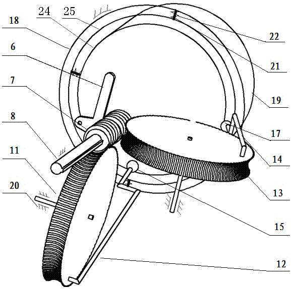 Spatial fan oscillating mechanism
