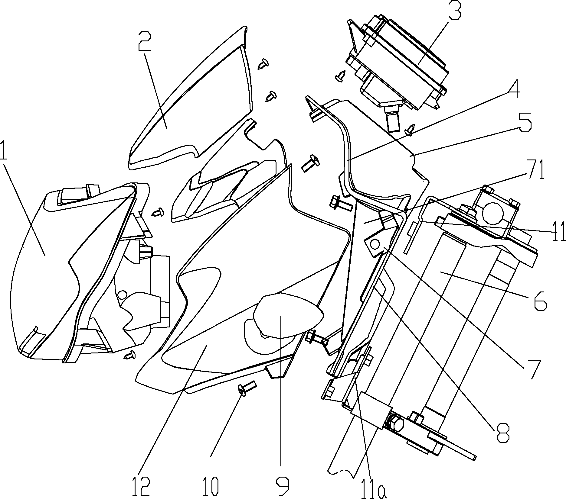Motorcycle and front fairing assembly thereof
