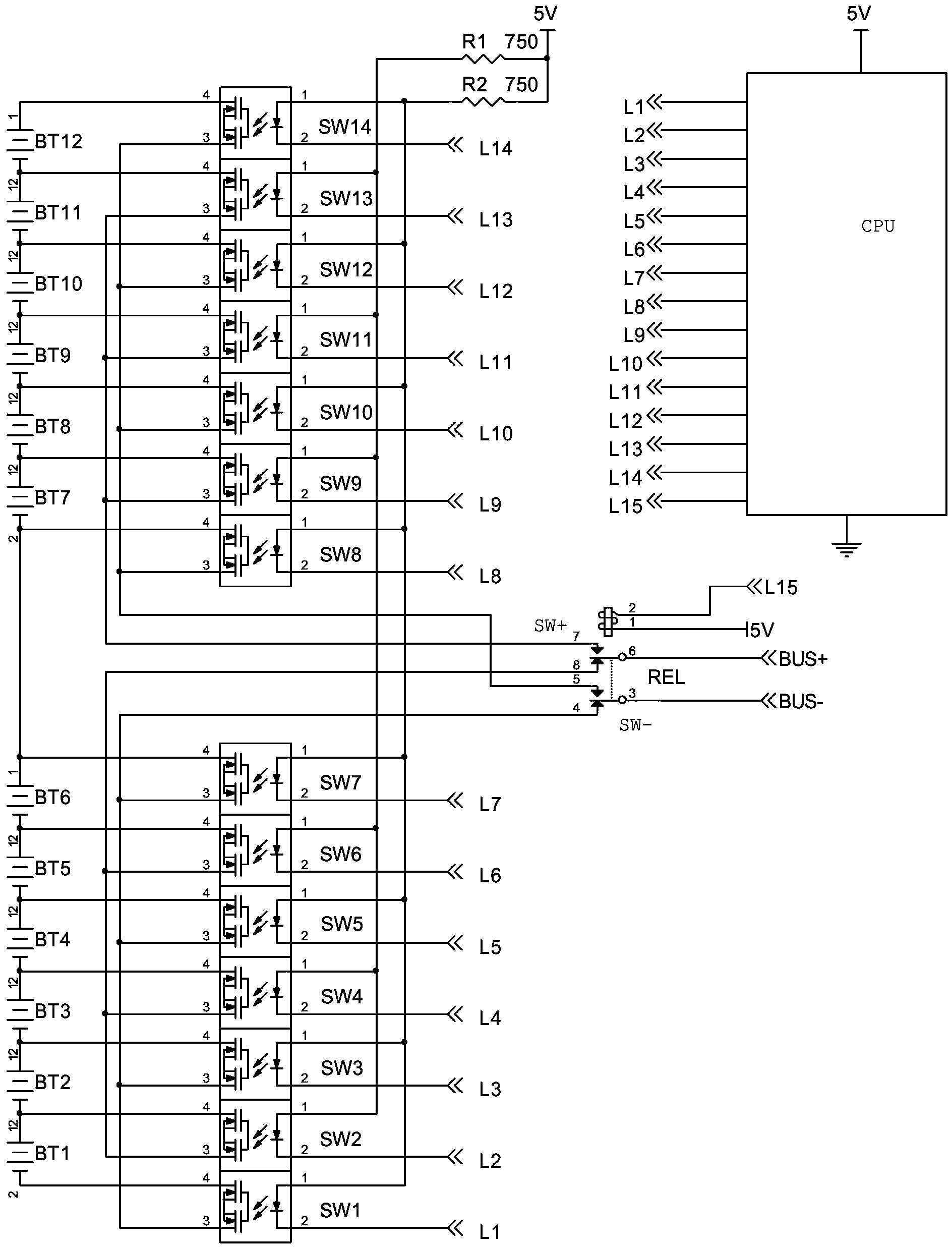 Balanced switching control circuit for battery management system