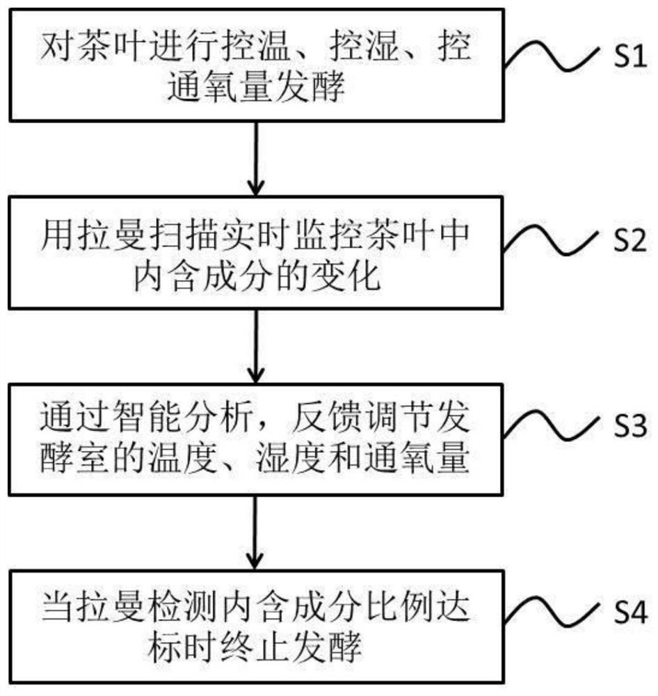 A method and device for intelligently regulating the fermentation quality of black tea in real time using Raman scanning