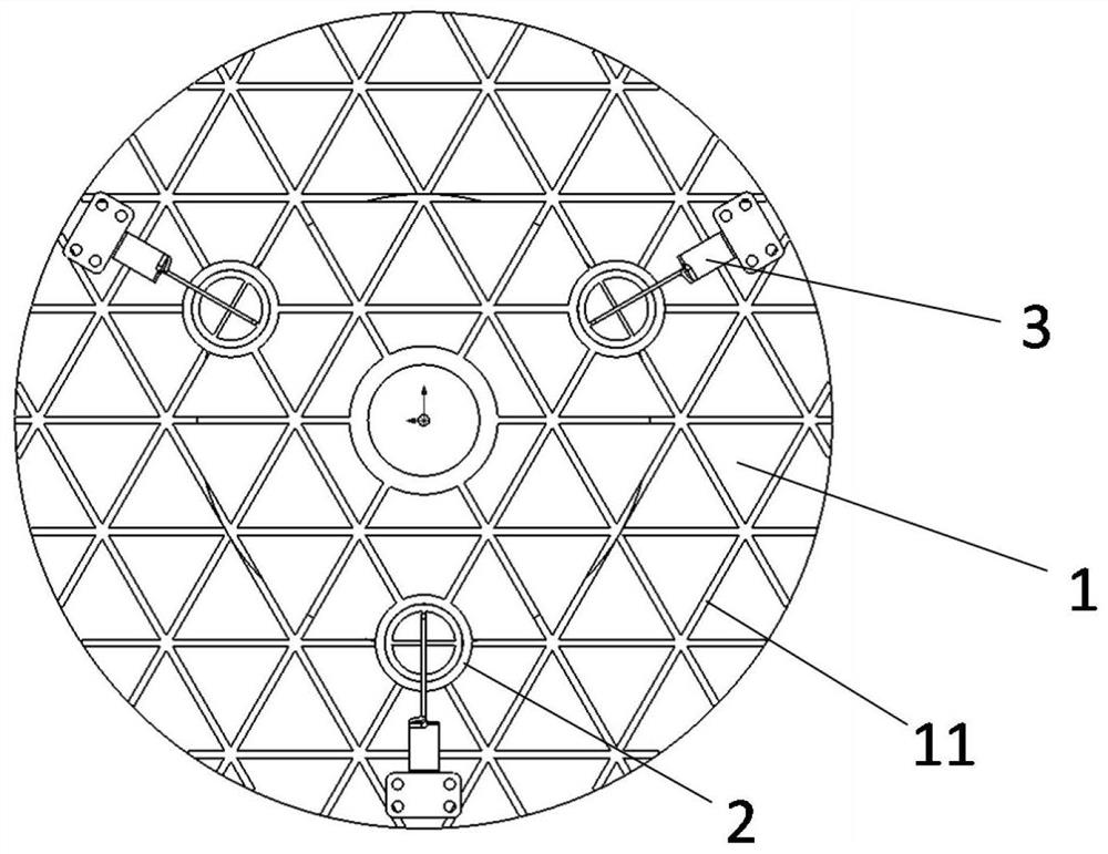 Ultra-light low-centroid reflector flexible supporting structure of miniature space remote sensor and assembling method