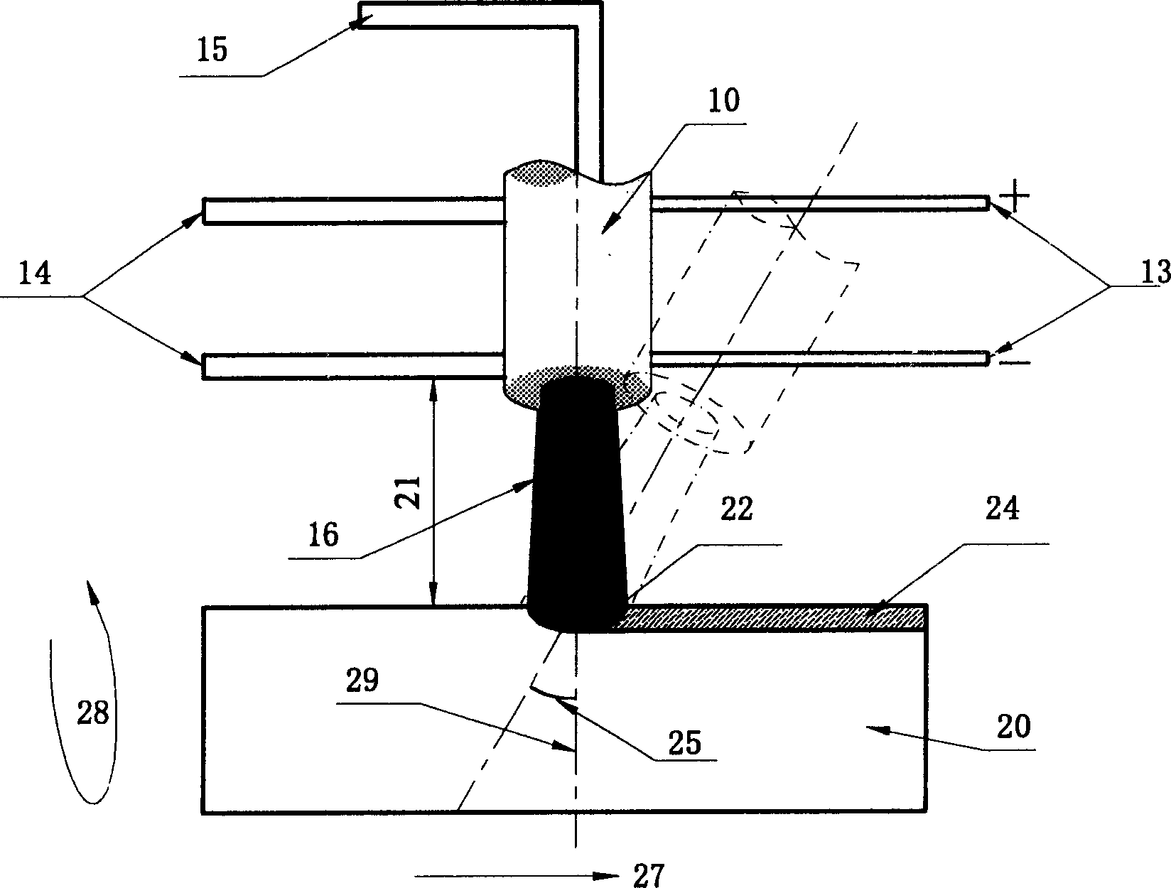 Laminar flow arc plasma jet material surface processing method