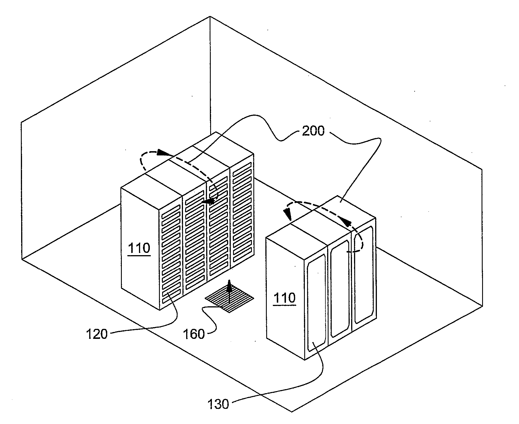 Convergence of air water cooling of an electronics rack and a computer room in a single unit