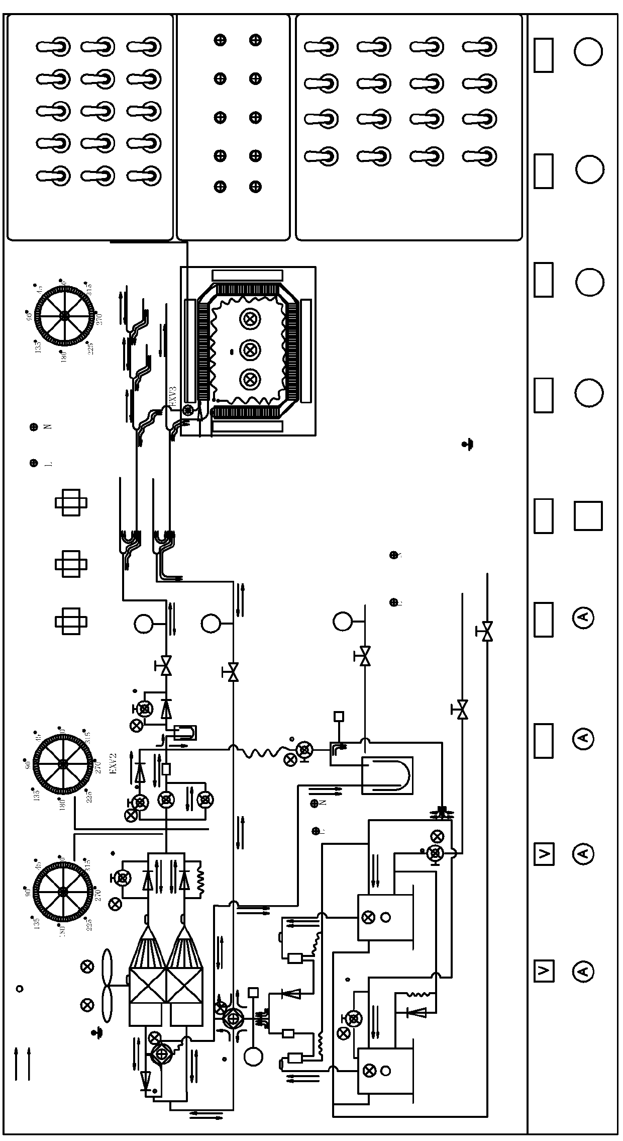 Digital vortex multi-connected air conditioner refrigerating system teaching training station