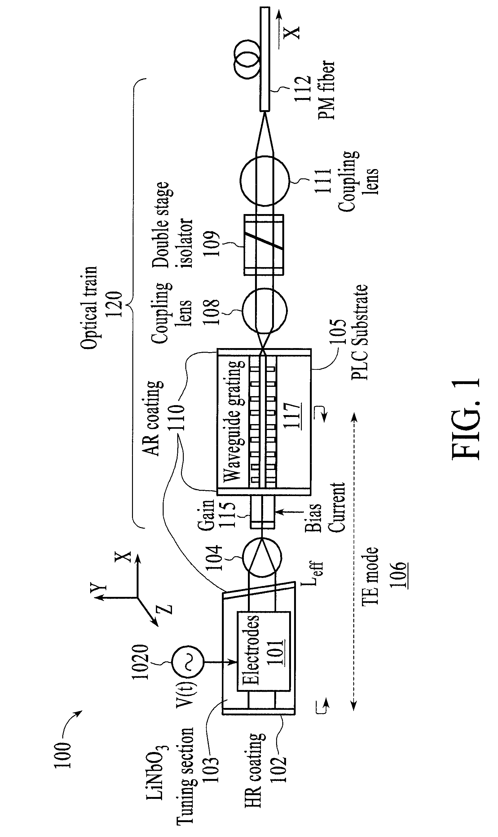 Semiconductor external cavity laser with integrated planar waveguide bragg grating and wide-bandwidth frequency modulation