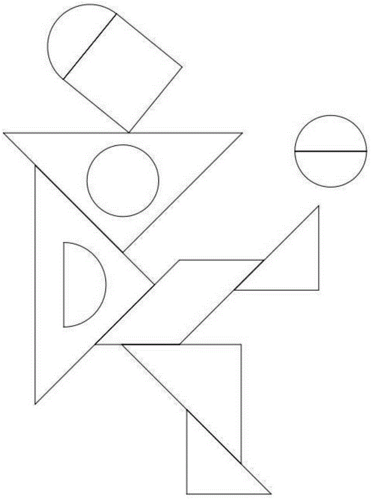 Ten-piece puzzle with round elements