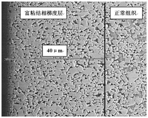 Hard alloy with surface-layer binding-phase-rich gradient structure and preparation method thereof