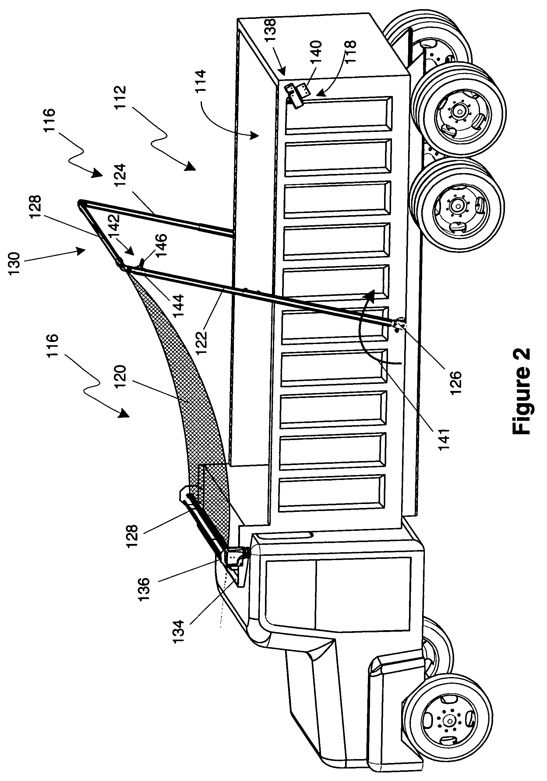 Lock mechanism for container covering apparatus