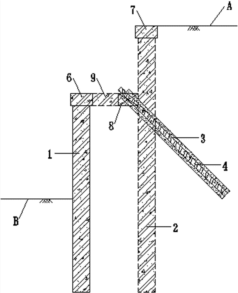 H-shaped double-row pile structure provided with core-entraining jet grouting pile