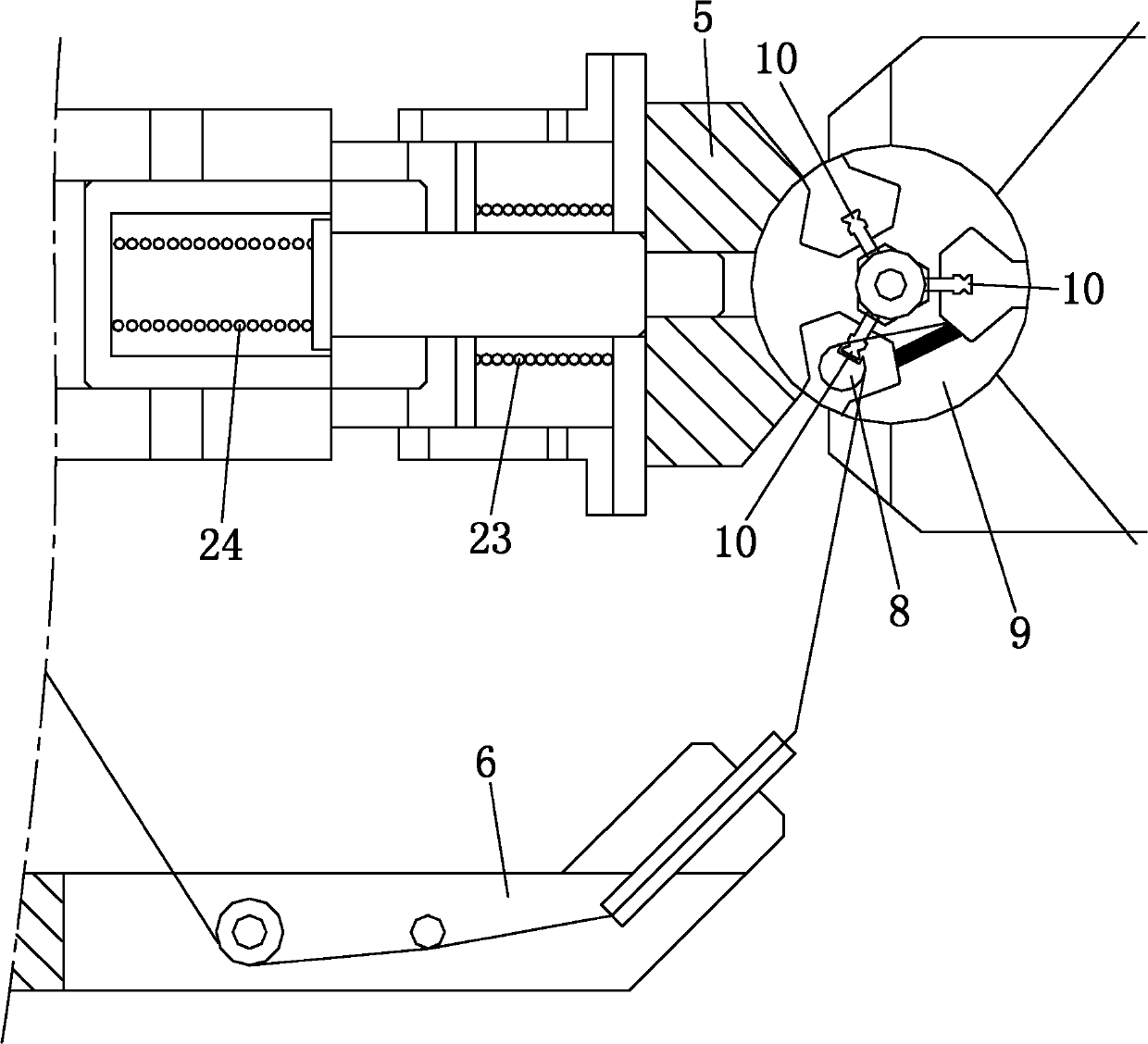 Automatic T-shaped framework small motor rotor winding device and alpha winding-end winding method