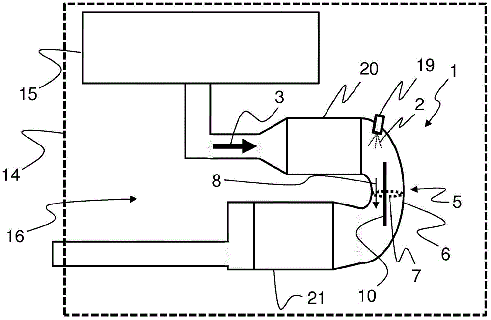 Mixing device for reducing agent preparation